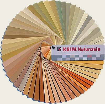 Restone Farbskala Keim Natursteinkarte mit 57 Farbtönen